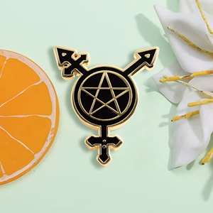 Five-Pointed Star Badge Non-Binary Badge Gothic Punk Brooch Friends Family Classmate Gift Backpack Hat Accessories