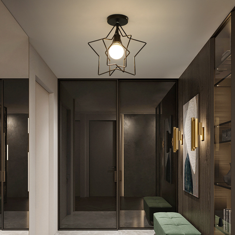 Nórdico lámpara de balcón lámpara de techo lámpara de pasillo moderno minimalista guardarropa pasillo de entrada lámpara de hierro arte