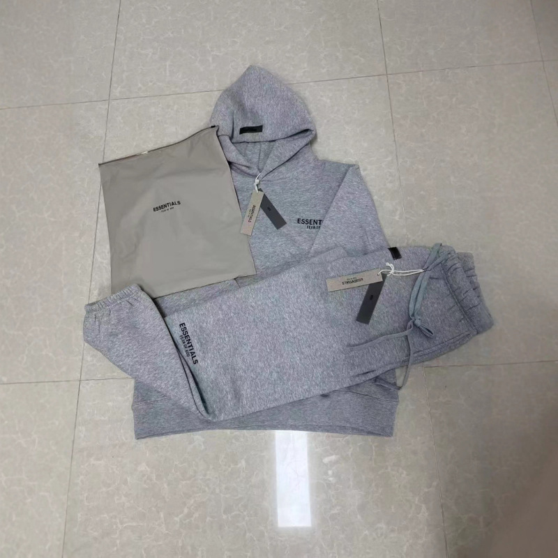 FOG マルチライン ESSENTIALS スウェットシャツスーツプラスベルベットハイストリートファッションブランドフード付きオリジナルラベル包装袋|undefined
