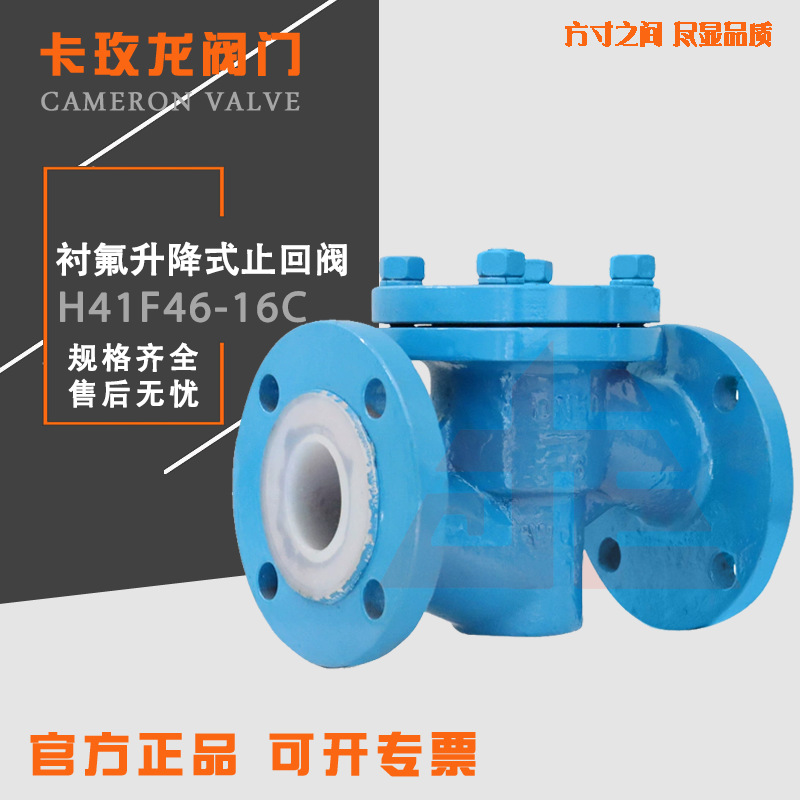 H41F46-16C衬氟止回阀耐腐蚀卧式铸钢不锈钢逆止单向阀门DN100150