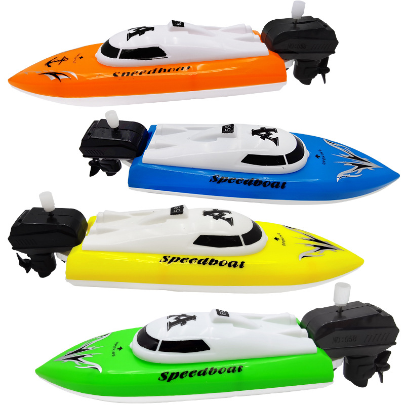 Baño de bebé creativo transfronterizo, lancha rápida de plástico para niños, tarjeta de succión de potencia de cuerda, puesto de agua, juguetes al por mayor