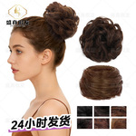 丸子头发圈假发花苞防真卷哑光丝自产自销性价比高现货稳定可代发