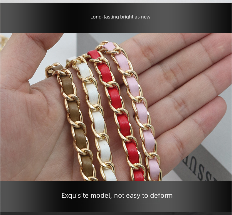 in stock Wearing Leather Bag with Accessories in stock Bag Chain Crossbody Bag Chain Backpack Shoulder Strap Metal Bag Shoulder Strap Customization