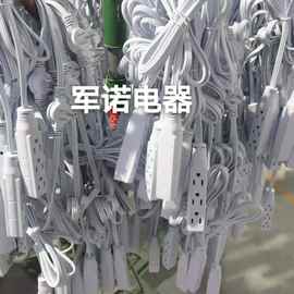 热销美标三孔排插一拖二延长线  定制美规一分二多用排插AC电源线