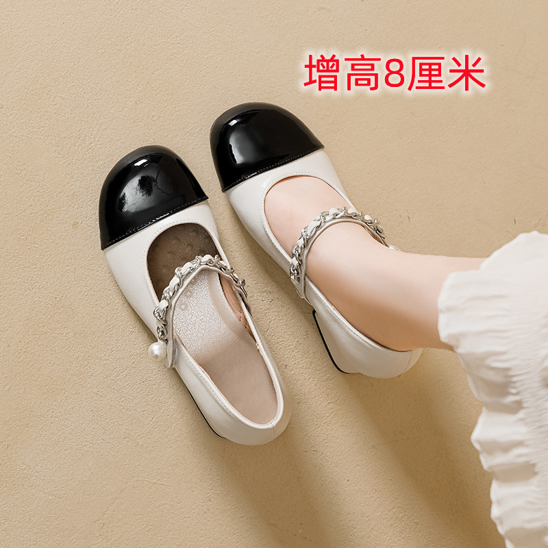 820-2 Inner Height Small Size 323334 Mary Jane Shoes Pearl Shallow Mouth Women's Shoes 820-2 Inner Height Small Size 323334 Mary Jane Shoes Pearl Shallow Mouth Women's Shoes