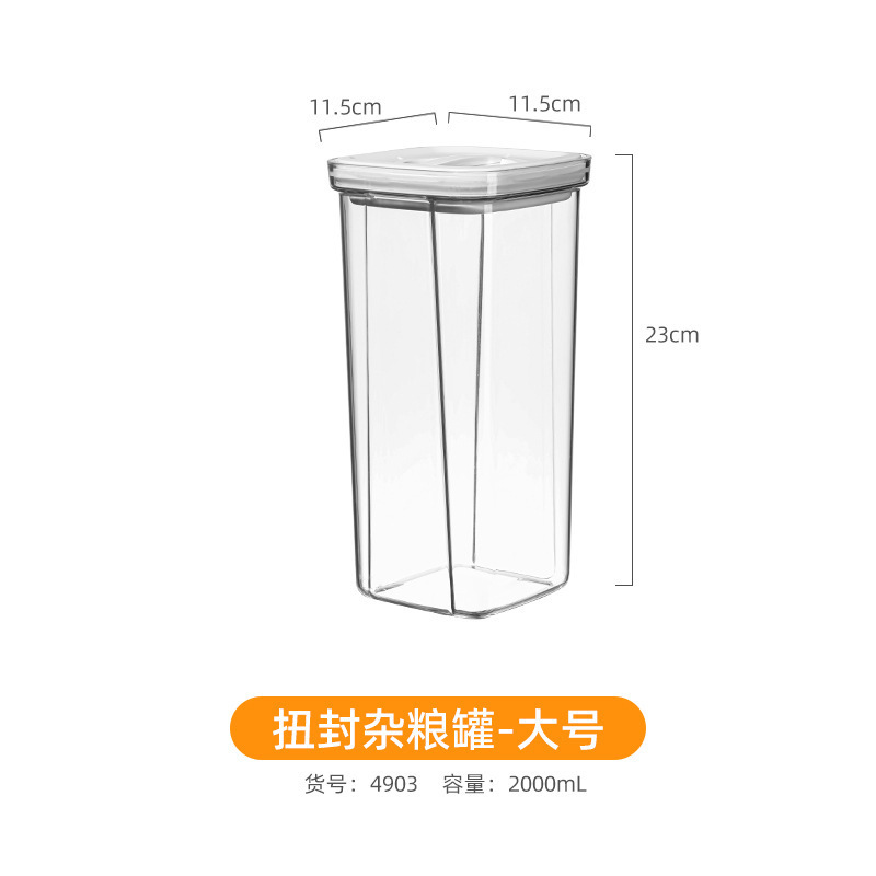 Tarro sellado grano de almacenamiento de la cocina de calidad alimentaria caja de tarro de plástico transparente merienda productos secos tarro de almacenamiento de té