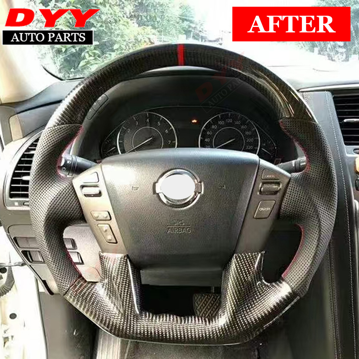 Suitable for 2012-2026 Patrol Y62 Genuine Carbon Fiber Steering Wheel Cross-Border Foreign Trade Accessories Modification