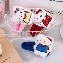 可爱卡通HelloKitty掰掰毛绒机器猫少女洗脸发夹发饰秋冬刘海夹子