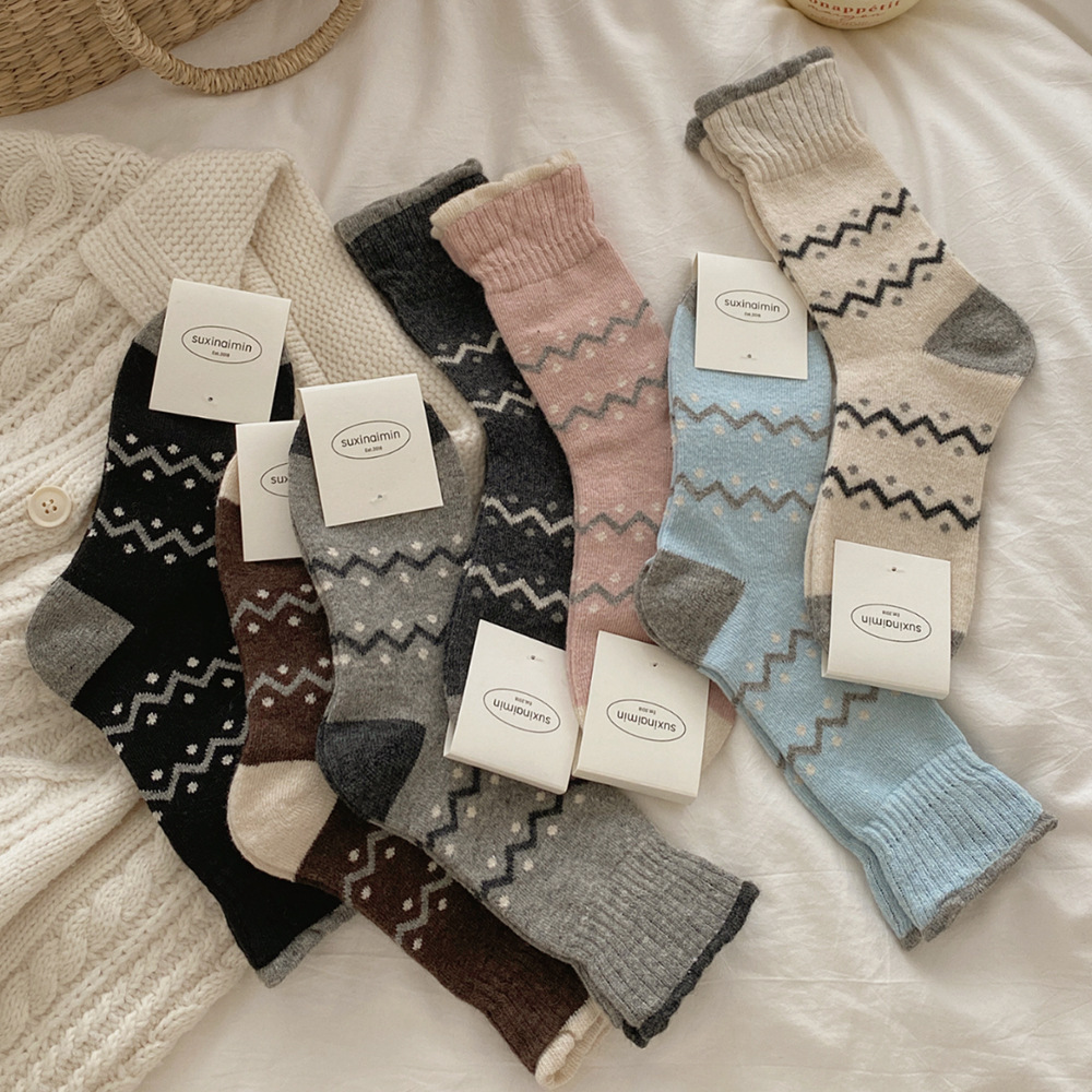 Woolen fashionable warm winter Japanese knee socks