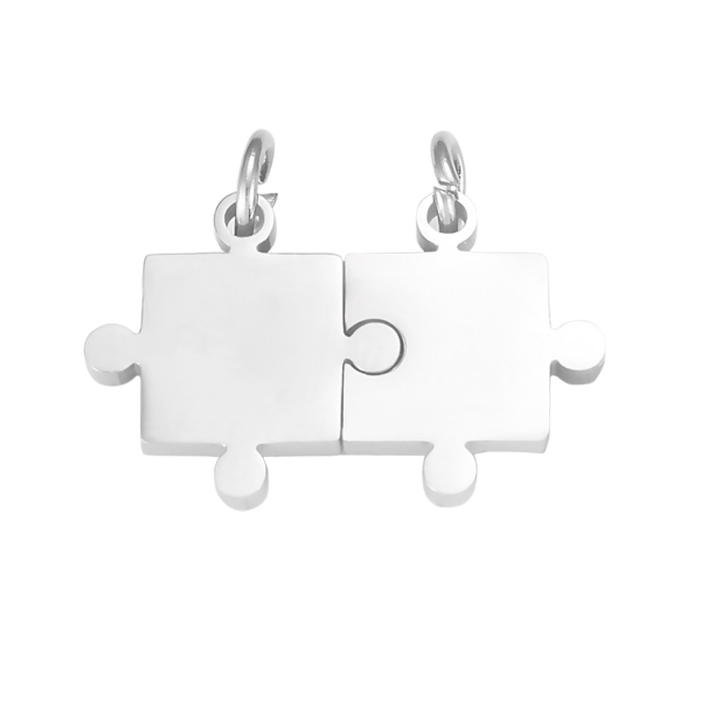 201 Stainless Steel Material 5 PCS/Package 13*10mm 13*13mm 201 Stainless Steel Jigsaw DIY Ornament Accessories