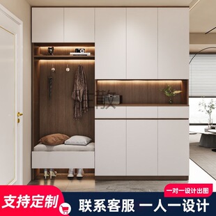 Ss入户鞋柜现做玄关柜一体靠墙隔断柜现代简约一门到顶大容量客厅-阿里巴巴