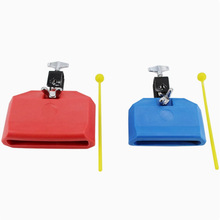 塑料邦子牛铃 打击乐器 牛铃架子鼓塑料梆子幼儿园教具批发方梆子