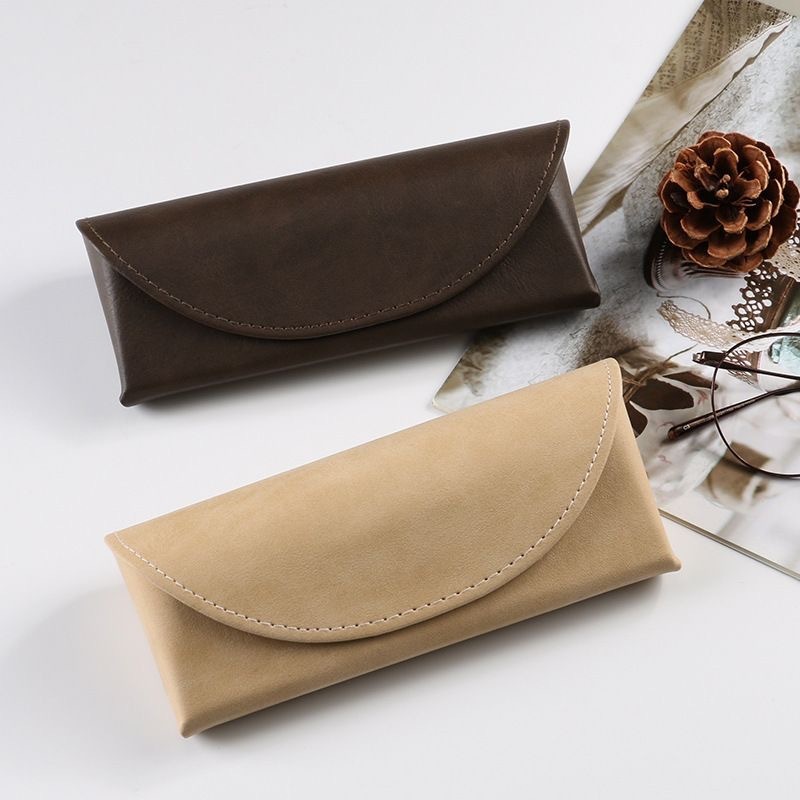 Glasses case handmade sunglasses simple portable leather retro leather portable glasses case advanced light luxury