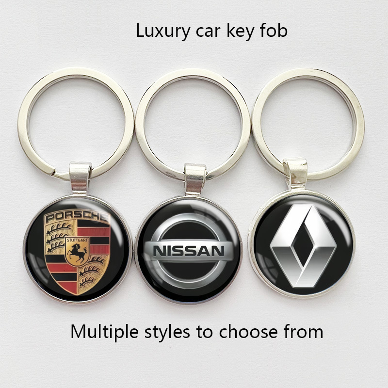 Exquisite car logo patterned time gemstone pendants and keychains, various options available, direct from the manufacturer