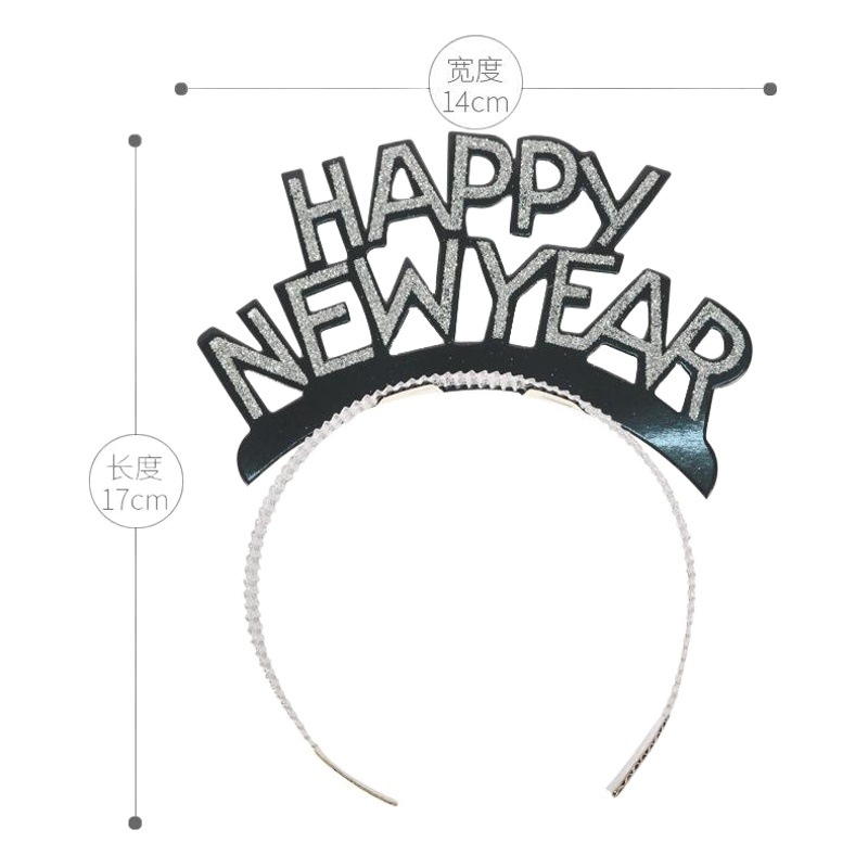 Decoración de Navidad creativa oro Feliz Año Nuevo diadema Festival fiesta tocado fiesta suministros diadema decorativa