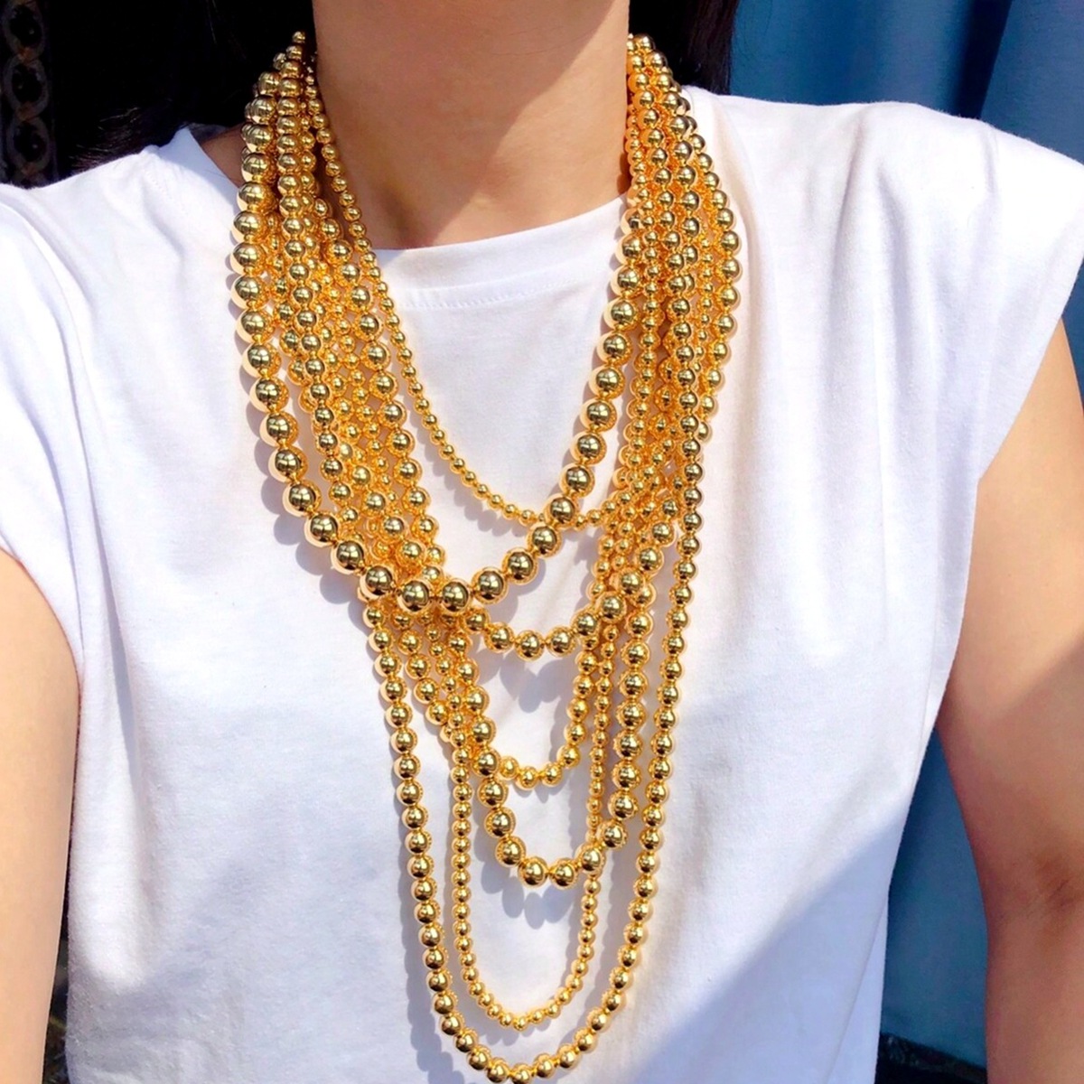 173g Weight Jewelry Set Classification Exaggerated Simple Style Round CCB Beaded Unisex Jewelry Set