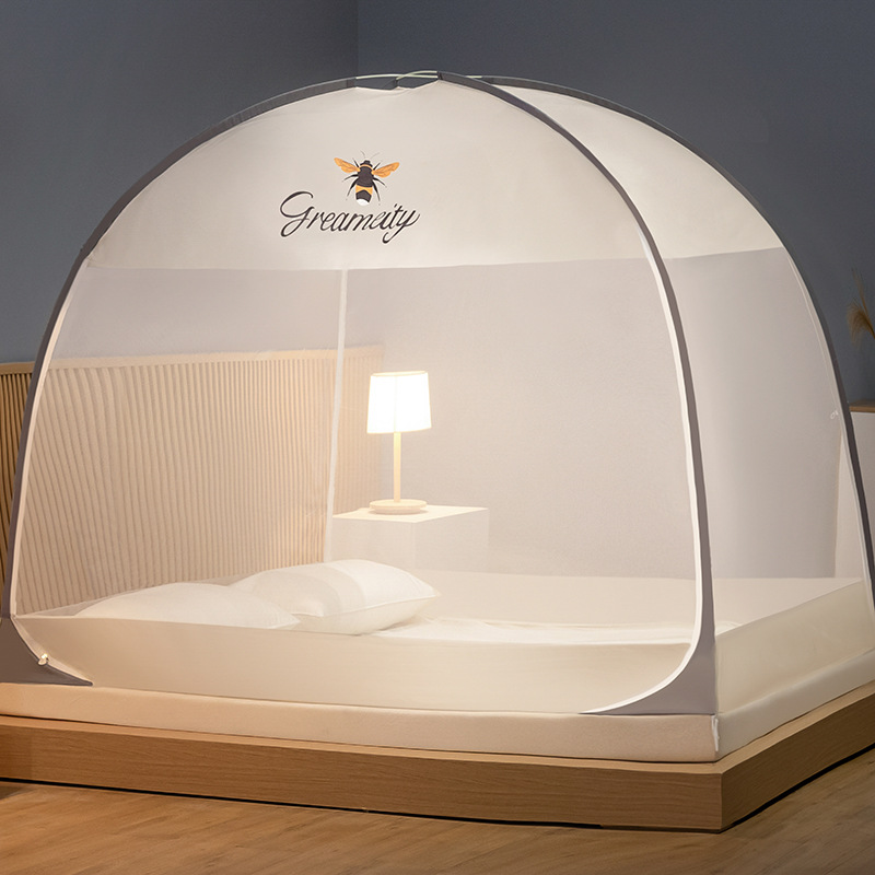 Summer installation-free dust-proof mosquito net fully surrounded baby fall-proof double-door yurt mosquito net home encryption gauze net