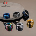 跨境外贸创意石头纹理戒指不锈钢饰品现货朋克几何肌理感指环