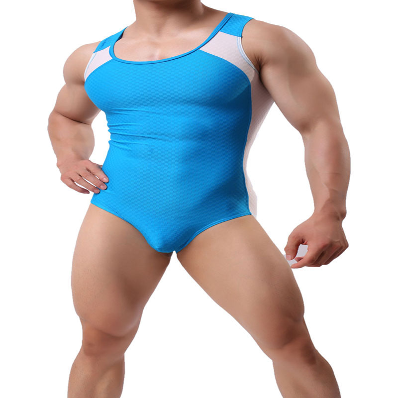 Men's body-shaping one-body underwear nylon sexy sports vest jumpsuit wholesale casual one-car pants