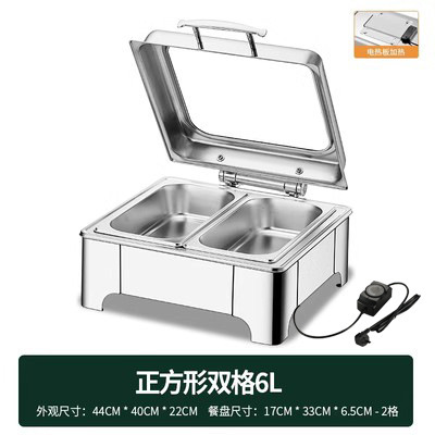不锈钢液压自助餐炉翻盖保温炉可视布菲炉电加热自助早餐炉保温锅|undefined