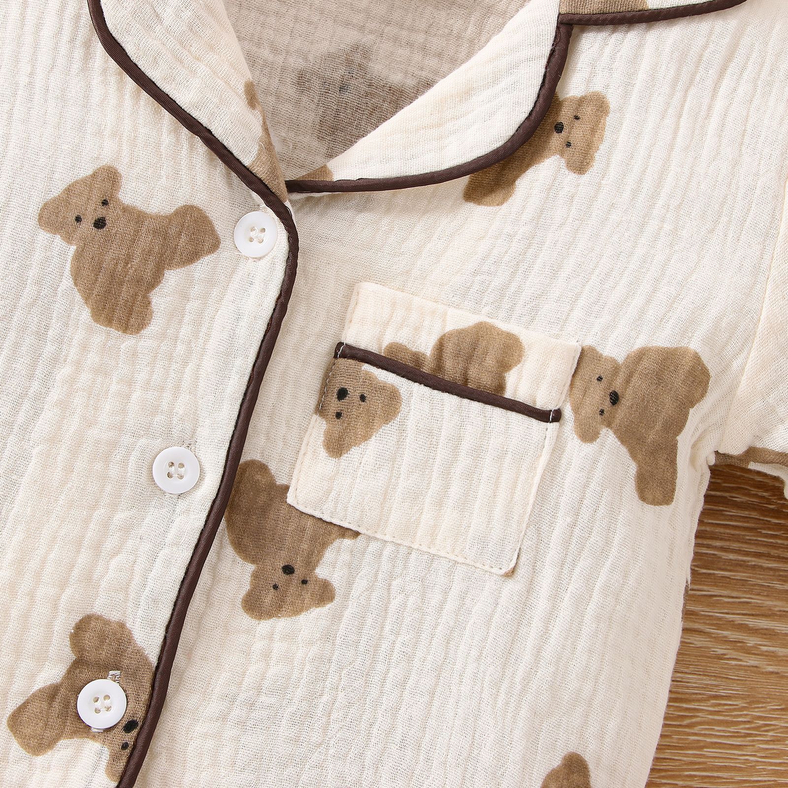 Cute Bear Printing 100% Cotton Boys Clothing Sets display picture 3