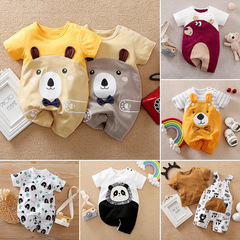 Summer baby onesie thin A-class hat crawl suit for boys and girls cute outdoor clothes panda cross-border