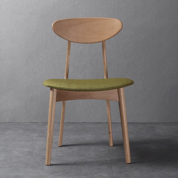 Nordic Style Solid Wood Restaurant Dining Chair Small Apartment Casual Chair Coffee Chair Desk Chair White Oak Fabric Butterfly Chair