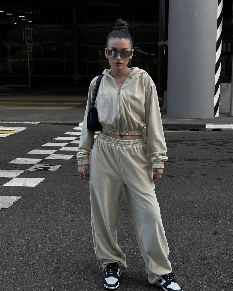 469g Weight Long Sleeve Sleeve Length Cotton Blend Fabric Type Pant Co-ord Set Sets Type 2 Pieces Set Quantity Casual, Daily, Street Occasion Hooded Neckline Loose Fit Type Solid Color Pattern Spring, Autumn Season Women's Gender Simple Style Style Casual Daily Street Women's Simple Style Solid Color Cotton Blend Pant Co-ord Set Pants Sets 1