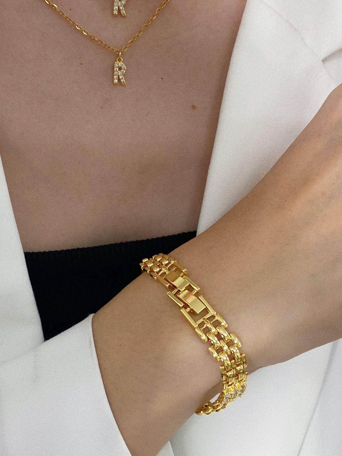 Luxurious Geometric Copper Plating Zircon Bracelets