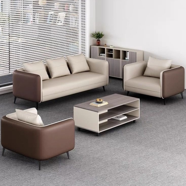 Office sofa, simple modern business reception sofa, vintage office sofa, modular sofa with coffee table