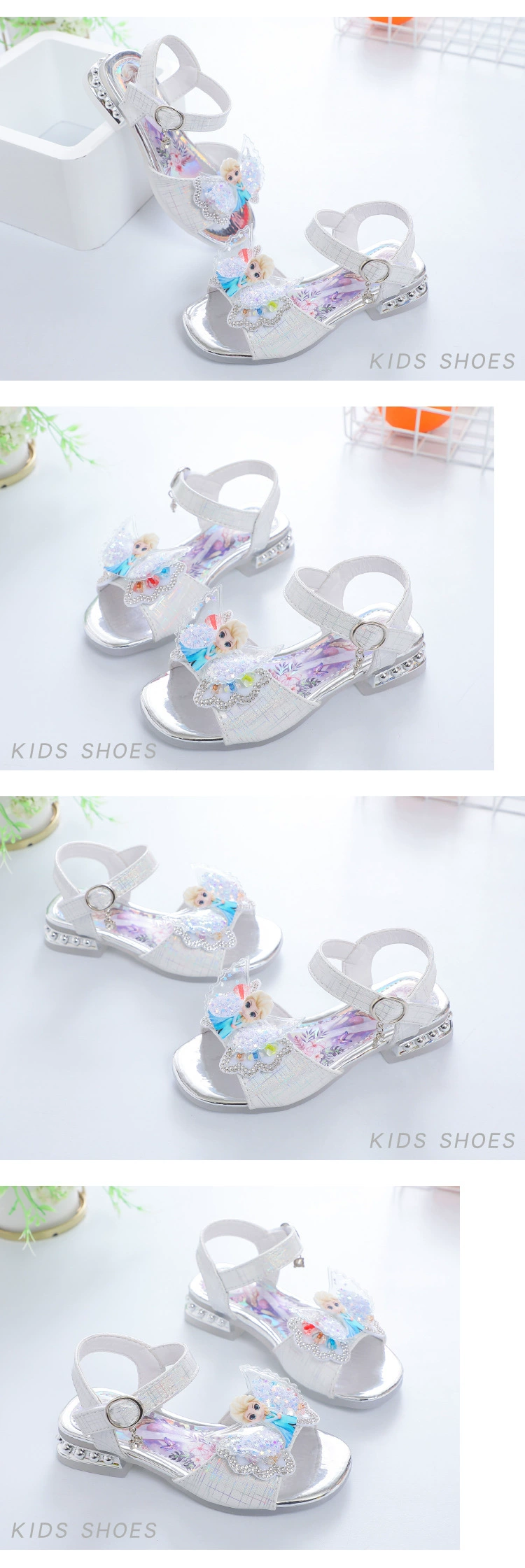 Disney Kids Shoes for Girl Sandals Frozen Princess Elsa Cartoon Baby Girl Shoes 2022 Fashion Sandles Flat Heels Beach Shoes children's shoes for high arches