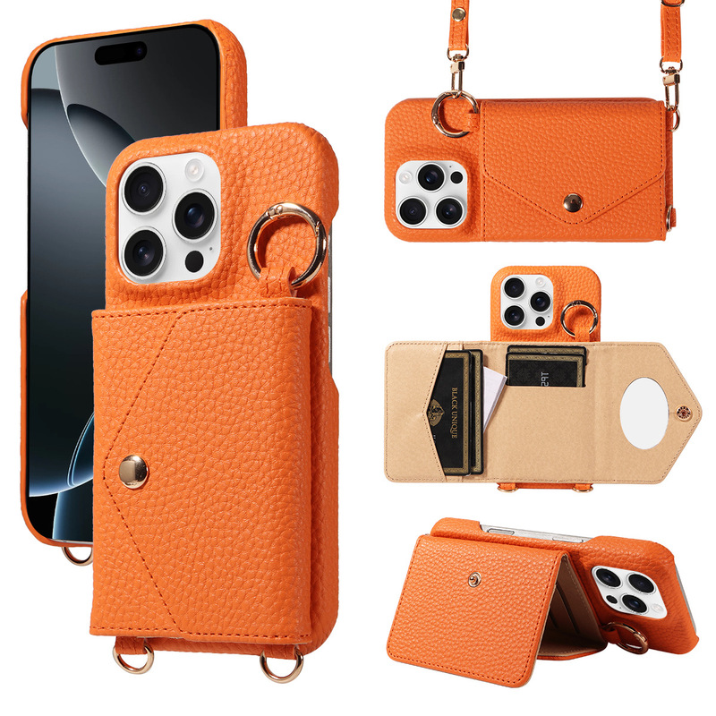 Suitable for iPhone 17 Mobile Phone Case Apple 16Pro Coin Purse 15Pro Multifunctional Crossbody Leather Protective Cover Suitable for iPhone 17 Mobile Phone Case Apple 16Pro Coin Purse 15Pro Multifunctional Crossbody Leather Protective Cover