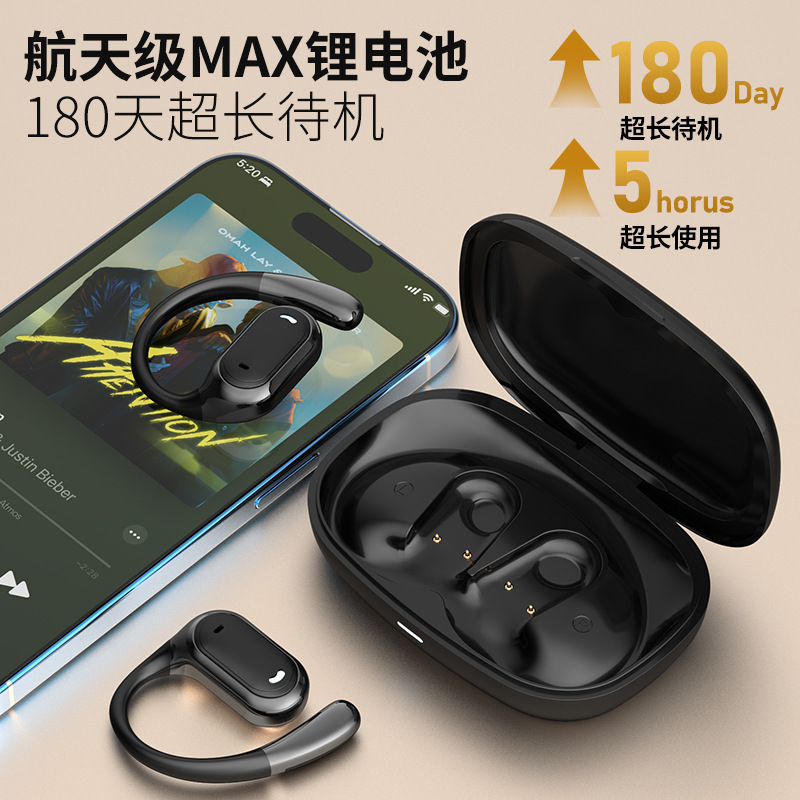 Cross-Border New Yw22 Wireless Bluetooth Headset Ear-Hook Headset Smart Sports Running Long Battery Life Headset Source Factory