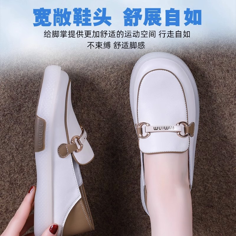 2023 nuevos mocasines sin cordones zapatos blancos casuales de mujer grandes planos de pierna ancha más tamaño zapatos de mujer de corte bajo