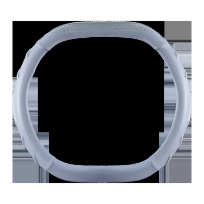 Three-Dimensional Crescent-Shaped Anti-Slip Nappa Leather Steering wheel cover - s-2402-nappa-leather-double-d-style-sky-blue-38cm