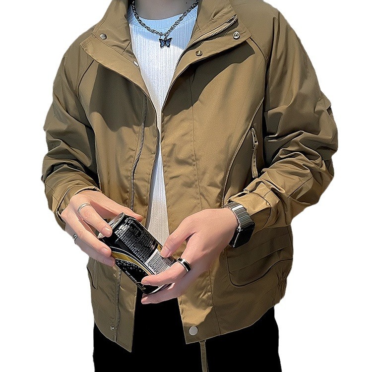 Chaqueta de hombre nuevo 2024 ropa de trabajo de la marca de moda chaqueta de cuello alto