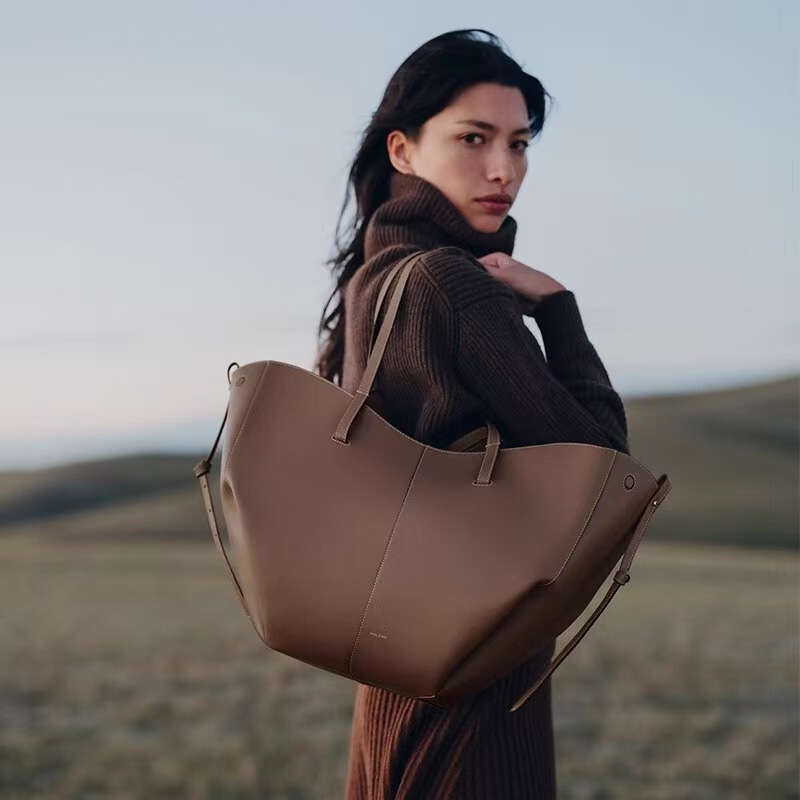 French POLENE wing bag, large-capacity tote bag, pleated handbag, underarm bag, versatile for commuting and shopping French POLENE wing bag, large-capacity tote bag, pleated handbag, underarm bag, versatile for commuting and shopping