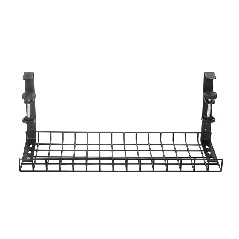 Estante de almacenamiento de escritorio sin perforaciones debajo de la mesa ranura de almacenamiento de alambre escritorio de oficina inferior estante de almacenamiento de gran capacidad