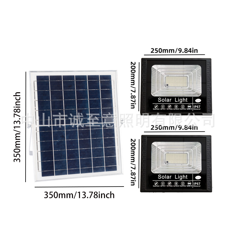 Luz de inundación solar de uno a dos transfronteriza Luz de jardín luz LED Luz de calle súper brillante fábrica de luz solar al por mayor