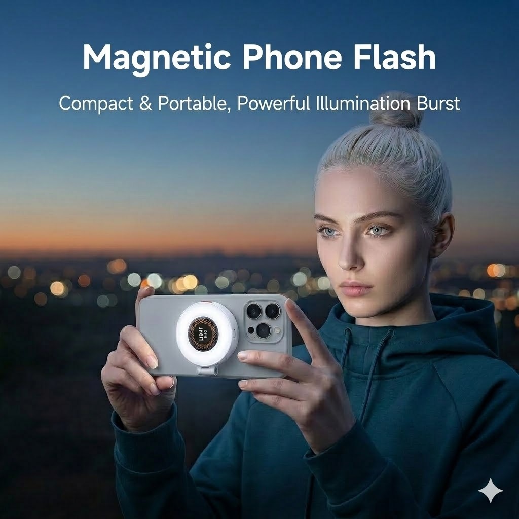 Fotografía portátil foto teléfono móvil iluminación de relleno de larga duración tipo absorción plegable LED transmisión en vivo luz de belleza image 1