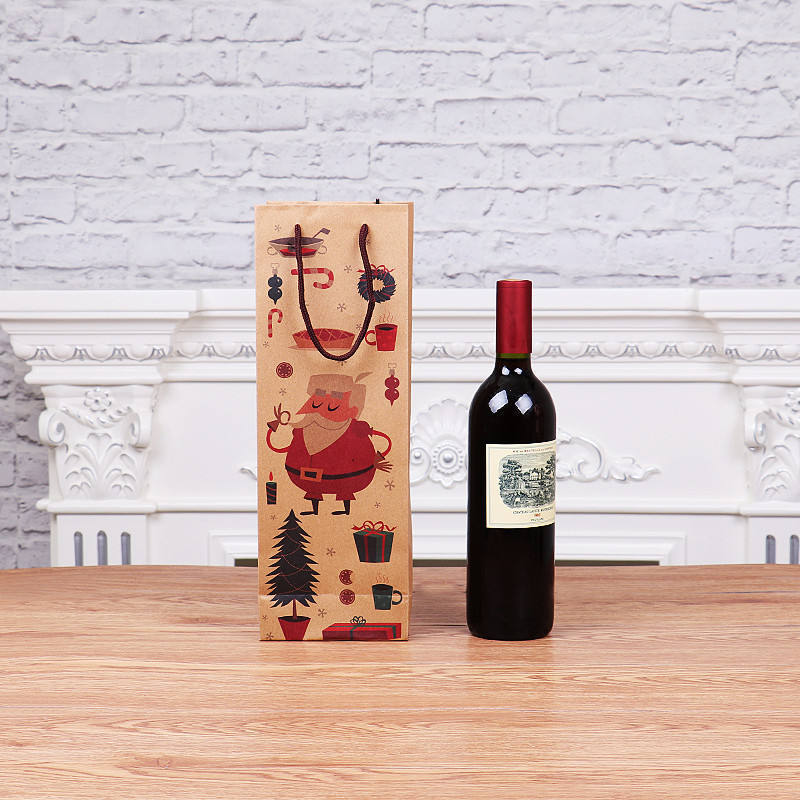 新しいクリスマス酒袋クリスマスクラフト紙ワイン袋ワイン瓶袋クリスマス国境を越えた家庭用品|undefined