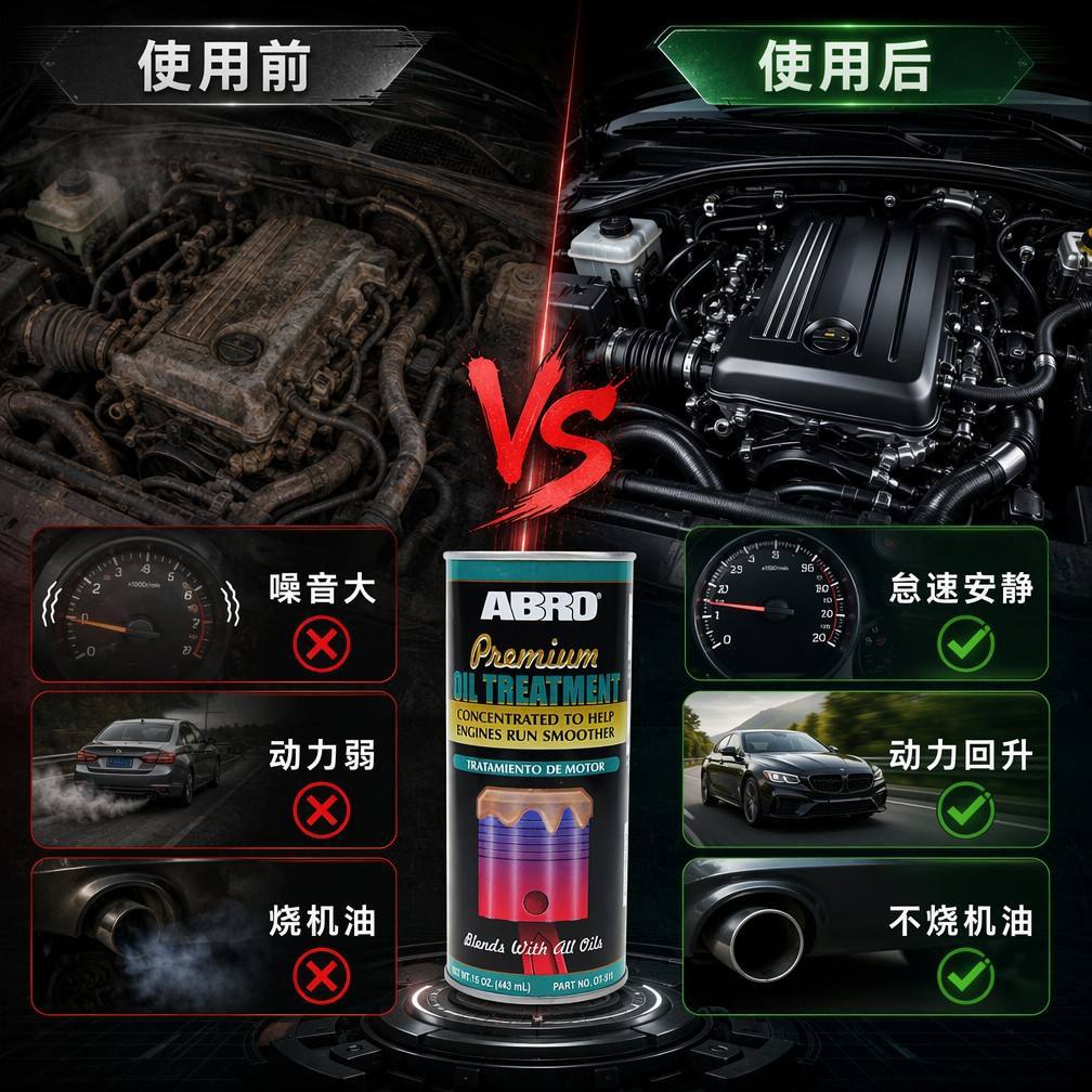 Original American ABRO OT-511 Engine Repair and Protection Agent 443ml Engine Oil Additive Anti-Wear Noise Reduction