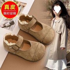 儿童皮鞋单鞋勃肯女童鞋子2025春季新款软底公主宝宝防滑