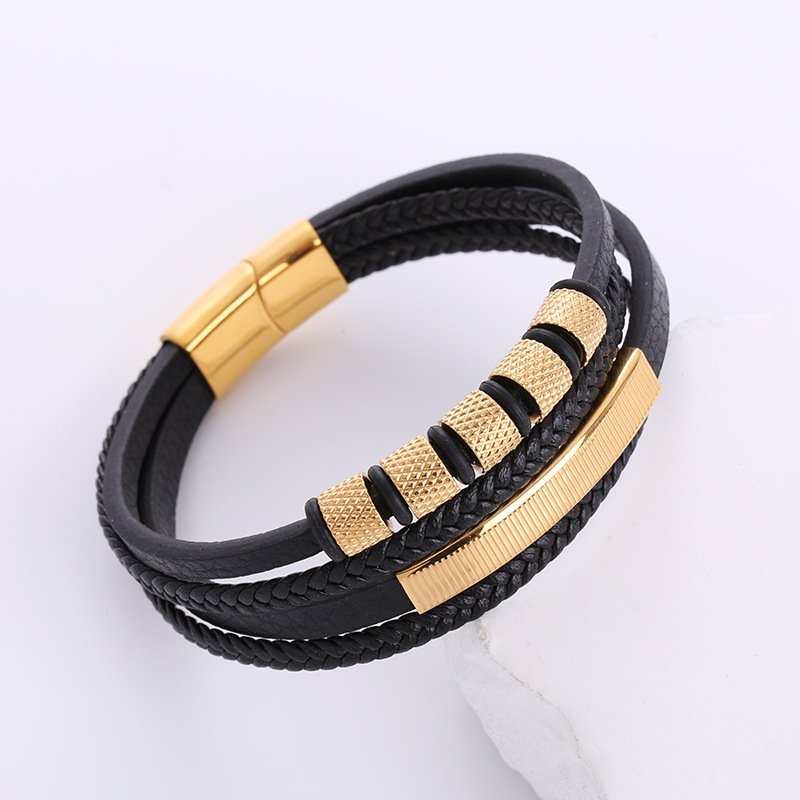 Men’s Braided Leather Bracelet, Waterproof & Hypoallergenic, Comfortable Daily Wear. Classic Rugged Style, Symbol Of Courage & Taste. A Warm, Meaning_voghion.com