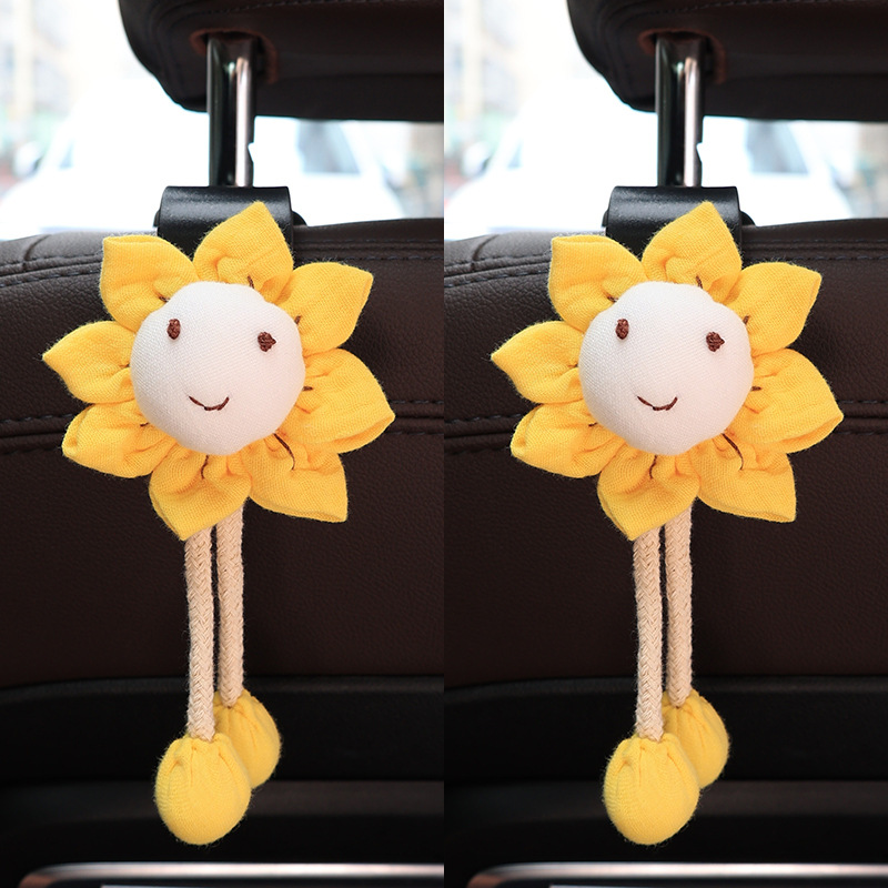 Gancho para automóvil, respaldo del asiento, filas delanteras y traseras, flores lindas, almacenamiento multifunción para automóvil, respaldo, gancho pequeño, suministros para automóvil