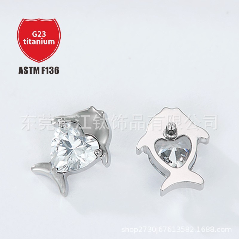 Pointed titanium steel lip stud product view