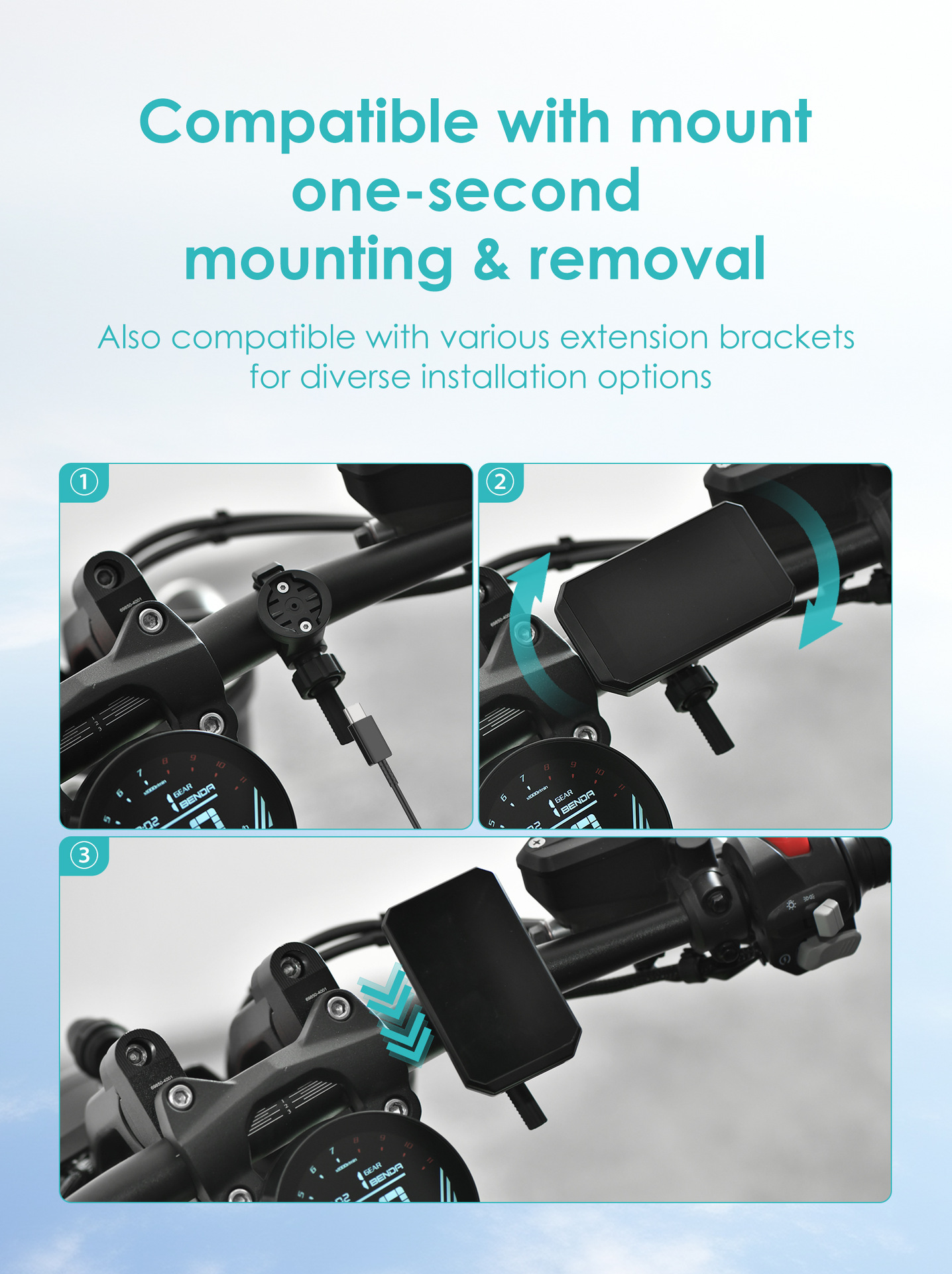 Cross-border new product 3.6inch portable smart cycling display screen with long battery life for motorcycle carplay navigation