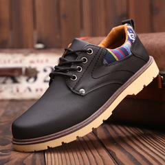 Work waterproof non-slip large leather shoes men's work shoes casual shoes Korean style trendy shoes men's shoes spring low-top shoes
