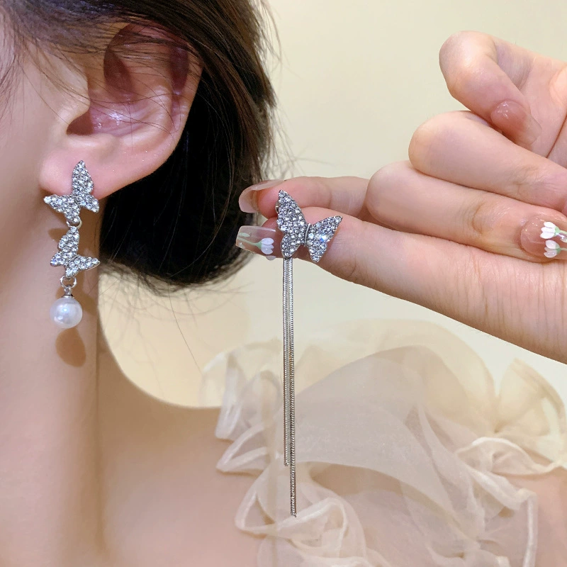 Серьги из серебра 925 с жемчужным бантиком, микровклейка цирконием, стиль 2026
