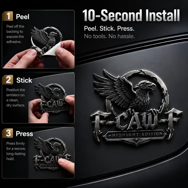 Midnight Edition Metal 3D Car Body Sticker F-Caw-F "Midnight Edition" Metal Emblem